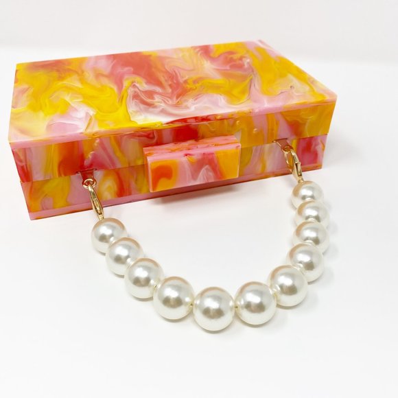 Acrylic Party Box in Pink and Yellow - Picture 13 of 13